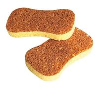 Lot de 2 tampons - PAD - Éponges végétales - Grattantes et récurantes - Blonde non rayante en coques de fruits