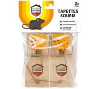 Lot de 2 tapettes piège à souris classiques en bois - HOME DEFENSE