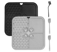 Lot de 2 tapis à lécher pour chiens, chats, chiots, tapis à lécher avec ventouses, tapis à lécher pour chats, chiens, animaux domestiques, alimentation lente, mangeoire pour friandises alimentaires