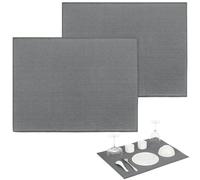 Lot de 2 tapis à séchage rapide en microfibre pour comptoir de cuisine, 51 x 38 cm, lavables en machine (gris)
