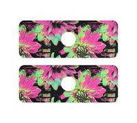 Lot de 2 tapis absorbants pour robinet d'évier de cuisine avec comptoir de salle de bain 37,3 x 13,7 cm - Pêche numérique pailletée verte