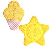 Lot de 2 tapis anti-fuite pour chien - Pour chiot et chat - Pour animal de compagnie - Soulage l'anxiété et l'alimentation lente - Silicone de qualité alimentaire (jaune, M)