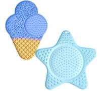 Lot de 2 tapis anti-fuite pour chien - Pour chiot et chat - Pour animal de compagnie - Soulage l'anxiété et l'alimentation lente - Silicone de qualité alimentaire (bleu, M)