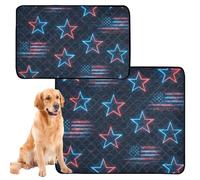 Lot de 2 tapis anti-pipi lavables pour chien Tapis de sol antidérapant pour siège auto 61 x 91,4 cm + 91,4 x 106,7 cm 4th_juillet_étoiles_Cyberpunk_Pattern