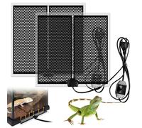 Lot De 2 Tapis Chauffant Reptile, 14W 28X28CM Tapis Chauffant Terrarium, Tapis Chauffant pour Reptiles, Réglable avec Contrôle De La Température Coussin Chauffant, pour Tortue, Serpents, Lézards
