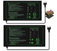 Lot de 2 tapis chauffants pour plantes : 25 × 52,5 cm 21 W Tapis chauffant pour germination des semis Tapis chauffant pour plantes Serre d'intérieur Tapis chauffant pour germination et régulation de