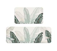 Lot de 2 Tapis Cuisine Tapis Antidérapant en Caoutchouc Lavable Absorbe l'eau et l'huile Tapis de Sol de Cuisine pour Buanderie, Couloir, Salle à Manger et Entrée (Usine) 60x90cm+60x180cm kr-9457