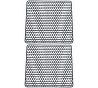 Lot de 2 Tapis d’évier en Silicone, pour évier en Acier Inoxydable, Motif nid d’Abeille, Drainage Rapide, Tapis de séchage résistant à la Chaleur, pour évier Farmhouse en Porcelaine, Gris