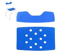 Lot de 2 Tapis d'assise et Tapis de Dossier pour Chaise de Douche, Tabouret de Bain antidérapant en Mousse EVA avec adhésif pour handicapés, Personnes âgées, Enceintes (courbé + Dos)