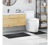 Lot de 2 tapis de bain antidérapants en polypropylène gris foncé absorbants avec dos en latex antidérapant, tapis de douche lavables pour salle de bain, toilettes, sauna, confort et hygiène