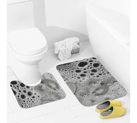 Lot de 2 tapis de bain doux et absorbants pour salle de bain - Tapis de bain antidérapant et tapis de toilette en forme de U - Motif gouttes d'eau sur verre