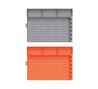 Lot de 2 tapis de barbecue en silicone avec compartiment à épices pour barbecue à gaz, brûleur latéral à gaz, tables latérales, barbecue, saucisses, porte-ustensiles, tapis de spatule pour cuisine