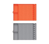 Lot de 2 tapis de barbecue en silicone avec compartiment à épices pour barbecue à gaz, brûleur latéral à gaz, tables latérales, barbecue, saucisses, porte-ustensiles, tapis de spatule pour cuisine