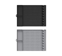 Lot de 2 tapis de barbecue en silicone avec compartiment à épices pour barbecue à gaz, brûleur latéral à gaz, tables latérales, barbecue, saucisses, porte-ustensiles, tapis de spatule pour cuisine