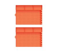 Lot de 2 tapis de barbecue en silicone avec compartiment à épices pour barbecue à gaz, brûleur latéral à gaz, tables latérales, barbecue, saucisses, porte-ustensiles, tapis de spatule pour cuisine