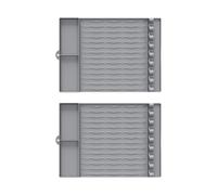 Lot de 2 tapis de barbecue en silicone avec compartiment à épices pour barbecue à gaz, brûleur latéral à gaz, tables latérales, barbecue, saucisses, porte-ustensiles, tapis de spatule pour cuisine