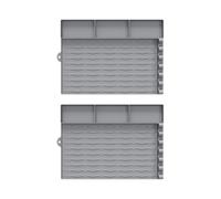 Lot de 2 tapis de barbecue en silicone avec compartiment à épices pour barbecue à gaz, brûleur latéral à gaz, tables latérales, barbecue, saucisses, porte-ustensiles, tapis de spatule pour cuisine