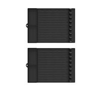 Lot de 2 tapis de barbecue en silicone avec compartiment à épices pour barbecue à gaz, brûleur latéral à gaz, tables latérales, barbecue, saucisses, porte-ustensiles, tapis de spatule pour cuisine
