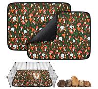 Lot de 2 tapis de cage pour cochon d'Inde, 60 x 45 cm, réutilisables, lavables, imperméables, antidérapants, rapides et super absorbants, pour petits animaux, chat, lapin, chinchillas