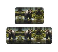Lot de 2 tapis de coussin en forme d'ours marron - Une bonne aide pour se tenir debout dans la cuisine et antidérapant dans la salle de bain