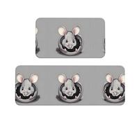 Lot de 2 tapis de coussin gris rat - une bonne aide pour se tenir debout dans la cuisine et antidérapant dans la salle de bain