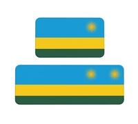 Lot de 2 tapis de coussin motif drapeau du Rwanda - une bonne aide pour se tenir debout dans la cuisine et antidérapant dans la salle de bain