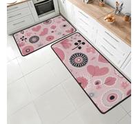 Lot de 2 tapis de cuisine à motif dessin animé SoftPink Glee, tapis rembourrés anti-fatigue avec dos antidérapant, tapis de sol en mousse à mémoire de forme pour évier, buanderie, bureau, 119,4 x 43,2