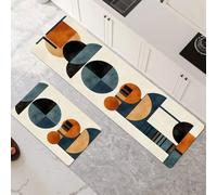 Lot de 2 Tapis de Cuisine Antidérapant et Lavable, Grand Tapis Cuisine Devant Evier Absorbe L'eau et L'huile, Rugs Séchage Rapide pour Cuisine Buanderie Entree Chambre Abstract 80x120cm+80x240cm 6-758