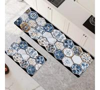 Lot de 2 Tapis de Cuisine Antidérapant et Lavable, Grand Tapis Cuisine Devant Evier Absorbe L'eau et L'huile, Rugs Séchage Rapide pour Cuisine, Buanderie, Entree, Chambre Decor 70x100cm+70x210cm 6-530
