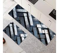 Lot de 2 Tapis de Cuisine Antidérapant et Lavable, Grand Tapis Cuisine Devant Evier Absorbe l'eau et l'huile, Rugs Séchage Rapide pour Cuisine Buanderie Entree Chambre Wood 120x180cm+120x360cm 6-401