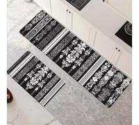 Lot de 2 Tapis de Cuisine Antidérapant et Lavable Grand Tapis Cuisine Devant Evier Absorbe L'eau et L'huile Rugs Séchage Rapide pour Cuisine Buanderie Entree Chambre Abstract 100x160cm+100x300cm 6-671