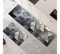 Lot de 2 Tapis de Cuisine Antidérapant et Lavable, Grand Tapis Cuisine Devant Evier Absorbe L'eau et L'huile Rugs Séchage Rapide pour Cuisine Buanderie Entree Chambre Modern 100x160cm+100x300cm 6-1019