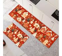 Lot de 2 Tapis de Cuisine Antidérapant et Lavable, Grand Tapis Cuisine Devant Evier Absorbe l'eau et l'huile, Rugs Séchage Rapide pour Cuisine Buanderie Entree Chambre House 100x160cm+100x300cm 6-986