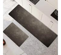 Lot de 2 Tapis de Cuisine Antidérapant et Lavable, Petit Tapis Cuisine Devant Evier Absorbe l'eau et l'huile, Rugs Séchage Rapide pour Cuisine, Buanderie, Entree, Chambre Dark 60x90cm+60x180cm 6-878