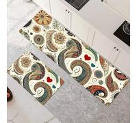 Lot de 2 Tapis de Cuisine Antidérapant et Lavable, Petit Tapis Cuisine Devant Evier Absorbe l'eau et l'huile, Rugs Séchage Rapide pour Cuisine, Buanderie, Entree, Chambre Cloud 40x60cm+40x120cm 6-614