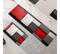 Lot de 2 Tapis de Cuisine Antidérapant et Lavable, Petit Tapis Cuisine Devant Evier Absorbe l'eau et l'huile, Rugs Séchage Rapide pour Cuisine Buanderie Entree Chambre Modern 50x80cm+50x150cm 6-1055