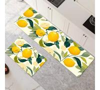 Lot de 2 Tapis de Cuisine Antidérapant et Lavable, Petit Tapis Cuisine Devant Evier Absorbe l'eau et l'huile, Rugs Séchage Rapide pour Cuisine, Buanderie, Entree, Chambre Tree 30x50cm+30x90cm 6-299