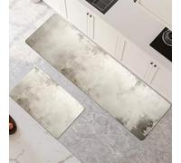 Lot de 2 Tapis de Cuisine Antidérapant et Lavable, Petit Tapis Cuisine Devant Evier Absorbe l'eau et l'huile, Rugs Séchage Rapide pour Cuisine, Buanderie, Entree, Chambre Cloud 30x50cm+30x90cm 6-611