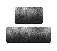 Lot de 2 tapis de cuisine antidérapants à paillettes argentées brillantes pour évier, buanderie
