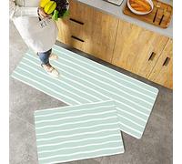 Lot de 2 Tapis de Cuisine antidérapants, Absorbe l'eau et l'huile, Résistant à la poussière Tapis de Cuisine,Menthe, présentoir d’art nautique au ton ,Tapis de Sol pour l'intérieur,40x60 cm+40x100 cm