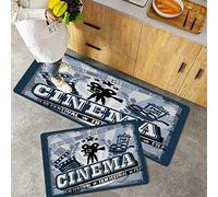Lot de 2 Tapis de Cuisine antidérapants, Absorbe l'eau et l'huile, Résistant à la poussière Tapis de Cuisine,Cinéma, conception d'affiche de cinéma vi,Tapis de Sol pour l'intérieur,40x60 cm+40x100 cm