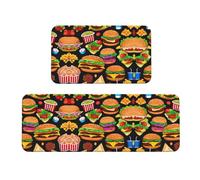 Lot de 2 tapis de cuisine antidérapants avec motif de nourriture pour évier, buanderie
