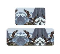 Lot de 2 tapis de cuisine antidérapants pour cuisine, buanderie et entrée Motif aigles marins
