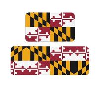 Lot de 2 tapis de cuisine antidérapants pour cuisine, buanderie et entrée Motif drapeau de l'État du Maryland