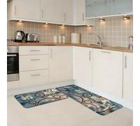 Lot de 2 tapis de cuisine antidérapants pour sol, attrape-rêves amérindien, tapis de cuisine anti-fatigue, tapis de bureau imperméables et rembourrés pour évier, buanderie, bureau, 43,2 x 74,9 cm +