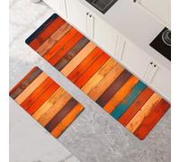 Lot de 2 Tapis de Cuisine Devant Evier Séchage Rapide Tapis Cuisine Antidérapants Lavable Absorbant Rug pour Couloir Salle à Manger Buanderie Chambre Salle de Bain Colourful 100x160cm+100x300cm 1-961