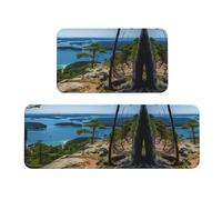 Lot de 2 tapis de cuisine imprimés des îles de Norvège - Tapis de cuisine pour le sol de la maison, du bureau, de l'évier, du linge