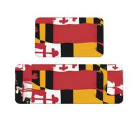 Lot de 2 tapis de cuisine lavables pour le sol, motif drapeau du Maryland, accessoires de cuisine