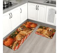 Lot de 2 tapis de cuisine pour sol, motif vintage rustique Golden Retriever, rembourré, confortable, lavable, antidérapant pour cuisine, évier, buanderie, salle de bain