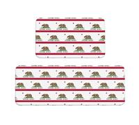 Lot de 2 tapis de cuisine rembourrés avec motif drapeau de l'État de Californie pour le sol, tapis de sol confortable